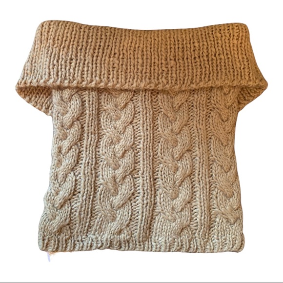 MICHAEL KORS CABLE KNIT SWEATER SCARF GOLD BUTTONS WOMENS GIRLS TEEN DESIGNER - Picture 2 of 5